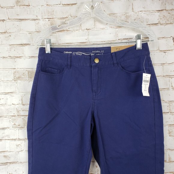 NWT Coldwater Creek Sz P4 Petite Navy Blue Natural Fit Cropped Denim Jeans Pants - Picture 3 of 11